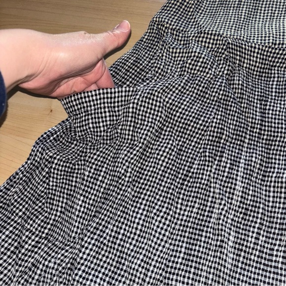 VTG Flax Jeanne Engelhart Gingham Seersucker Dress Size Small Pockets Lagenlook - Picture 4 of 7